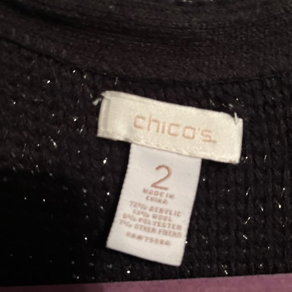 CHICOS LONGER OPEN CARDIGAN SWEATER SZ 12/14 - Picture 2 of 6